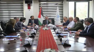 صورة رسمية – سلطة المياه الفلسطينية والاتحاد الأوروبي وبنك الاستثمار يبحثون تسريع مشروع الصرف الصحي برام الله