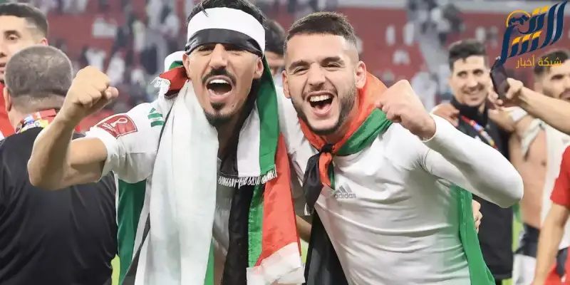 احتفال اللاعبين الجزائريين