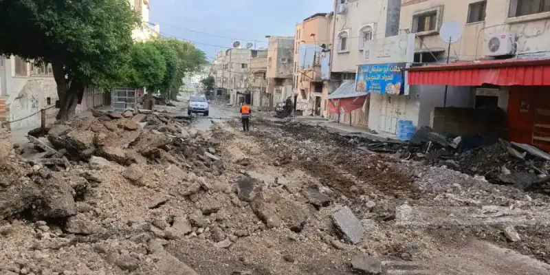 اثار تجريف الشوارع في طولكرم