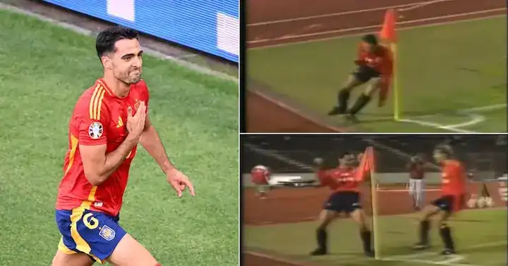 احتفال لاعب منتخب إسبانيا ميكل ميرينو