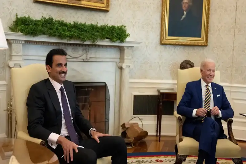 أمير قطر وبايدن