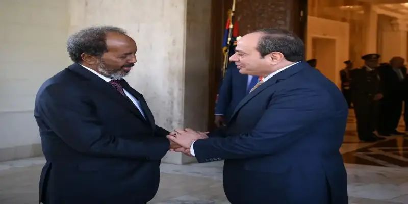الرئيس المصري عبد الفتاح السيسي ونظيره الصومالي حسن شيخ محمود