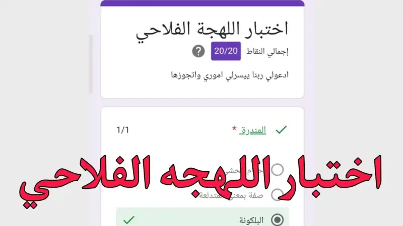 اختبار اللهجة الفلاحي