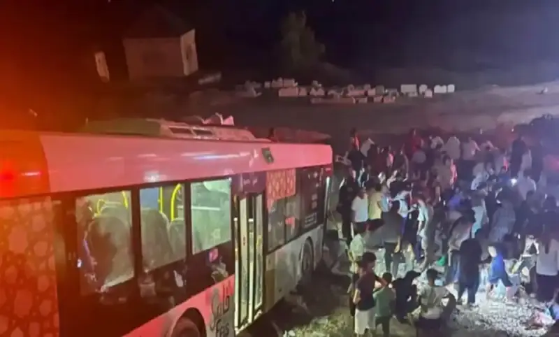 انقلاب حافلة بفاس المغربية