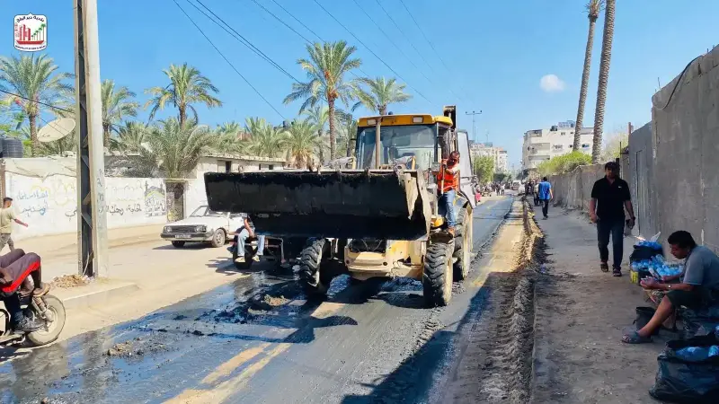 تنظيف الشوارع بدير البلح