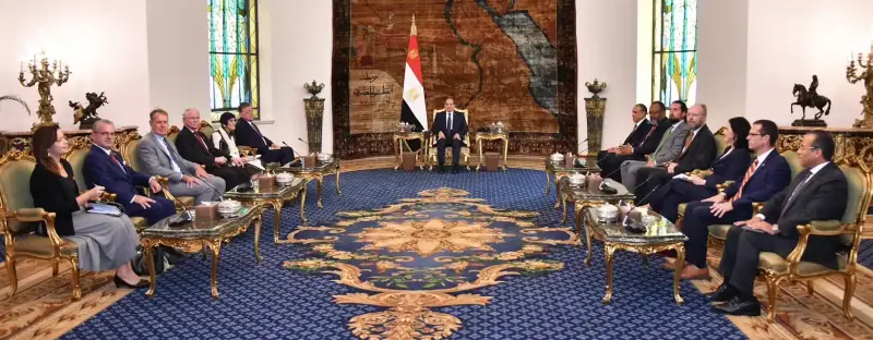 السيسي خلال استقباله الوفد الأمريكي
