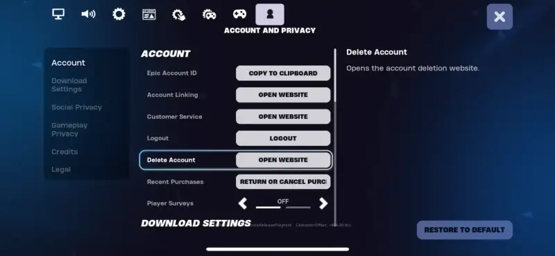 حساب  Epic Games