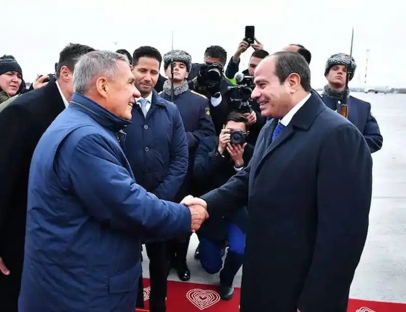 الرئيس السيسي يصل قازان الروسية لحضور قمة دول البيركس