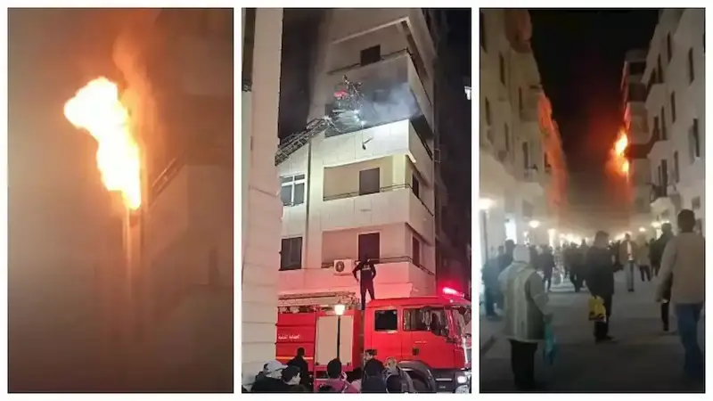 حريق شارع النبي دانيال في مصر