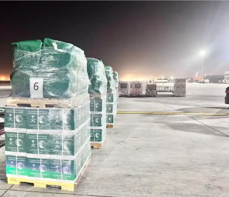 جانب من المساعدات السعودية إلى سوريا