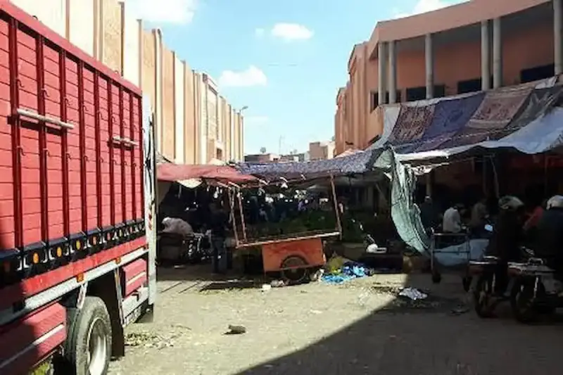 حريق سوق الربيع في مراكش المغربية