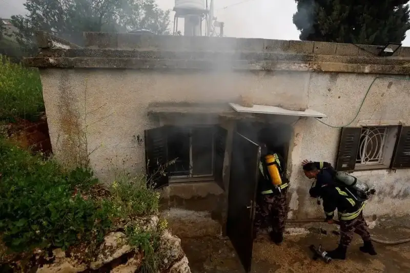 حريق في منازل المواطنين الفلسطينيين