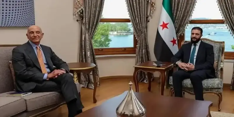 لقاء السفير توماس باراك والرئيس السوري الانتقالي أحمد الشرع