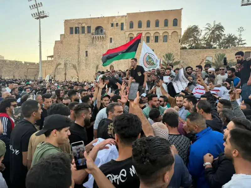 جانب من الاحتجاجات في طرابلس