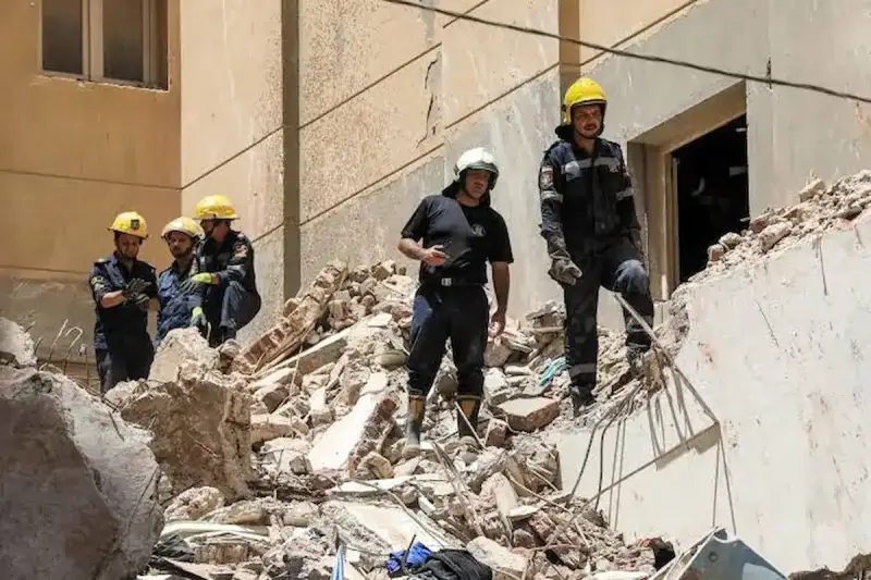 انهيار مباني حي حدائق القبة في مصر