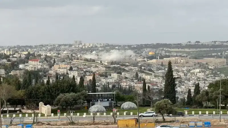 صورة من صاروخ في القدس