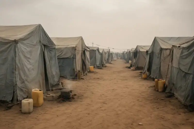 خيام نازحين في منطقة المواصي غرب خان يونس بقطاع غزة
