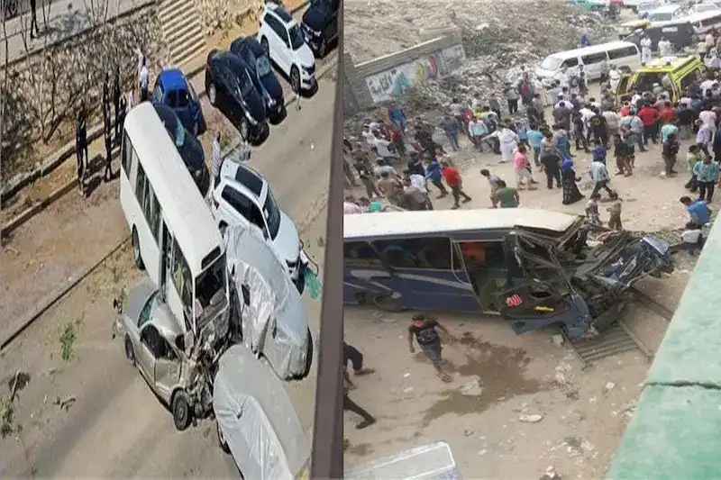 سقوط أتوبيس من أعلى كوبري