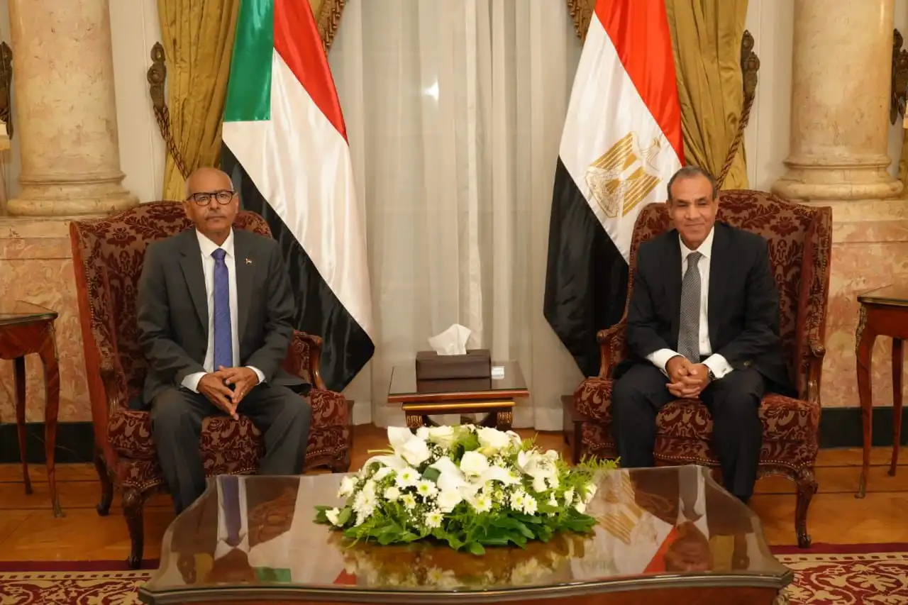 وزير الخارجية المصري خلال لقاء نظيره السوداني
