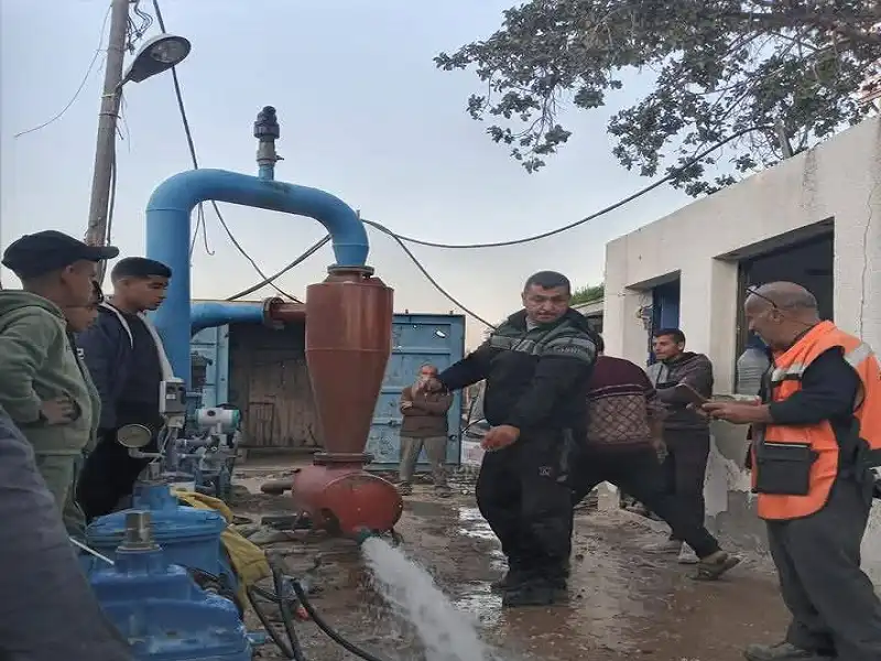 تشغيل بئر مياه السكة في رفح