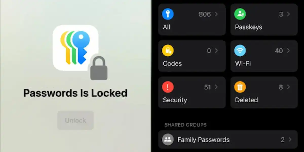 تطبيق كلمات المرور في أبل