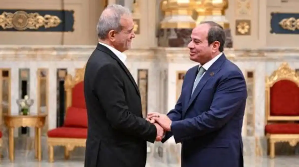 الرئيس المصري عبد الفتاح السيسي ونظيره الإيراني