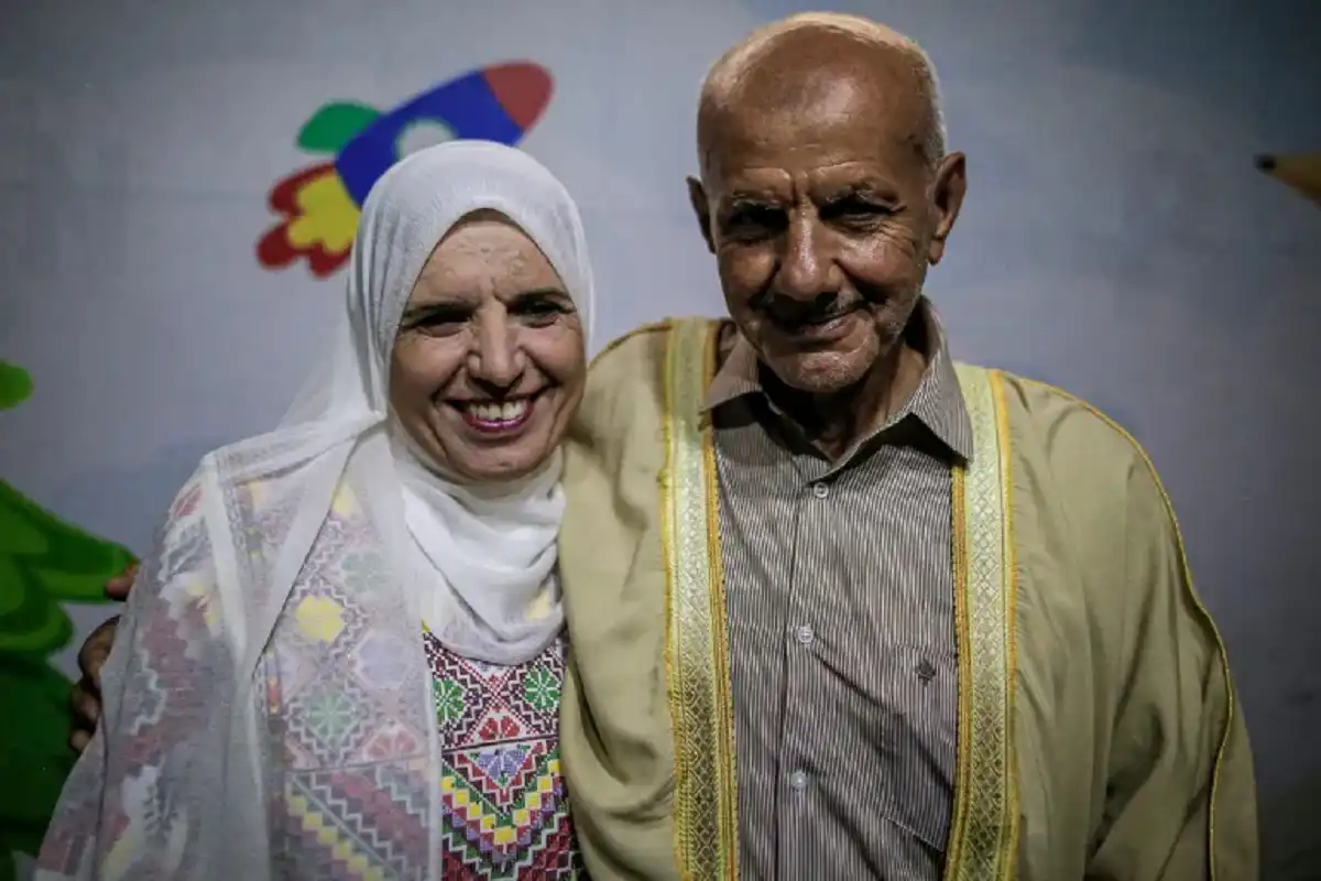زواج مسنان فى غزة
